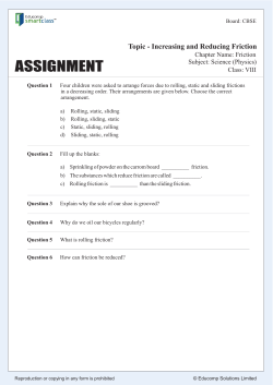 Increasing and reducing friction (Student`s Copy)
