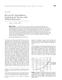 Exploiting the Internet with Medical Informatics
