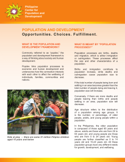 POPULATION AND DEVELOPMENT Opportunities. Choices