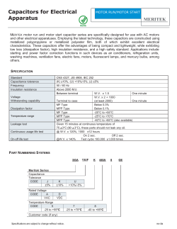 Capacitors for Electrical Apparatus