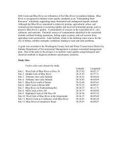 Mill Creek and Blue River are tributaries of the Ohio River in