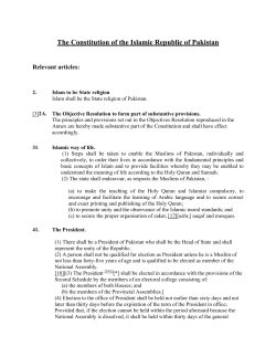 Read the articles in Pakistan Constitution