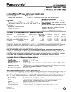 MATERIAL SAFETY DATA SHEET Section I: Chemical Product and