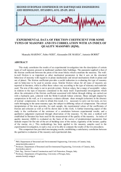 experimental data of friction coefficient for some types of