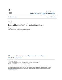 Federal Regulation of False Advertising