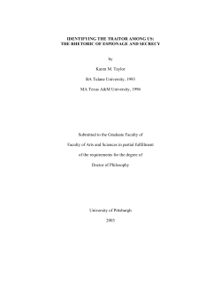 IDENTIFYING THE TRAITOR AMONG US: THE RHETORIC OF