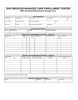 OHIO MEDICAID MANAGED CARE ENROLLMENT CENTER