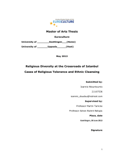 Master of Arts Thesis Religious Diversity at the