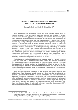 SOCIETAL CONCERNS AS WICKED PROBLEMS: THE