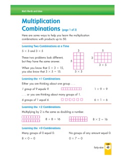 Multiplication Combinations