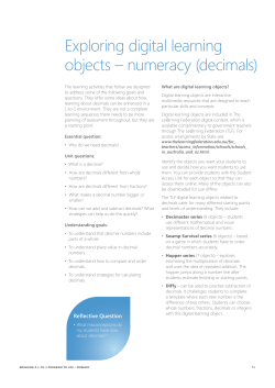Exploring digital learning objects &ndash; numeracy (decimals)