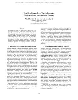 Studying Properties of Czech Complex Sentences from an