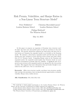 Risk Premia, Volatilities, and Sharpe Ratios in a Non