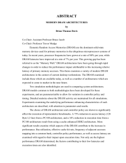 Modern DRAM Architectures - EECS @ Michigan