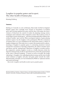 Laughter in popular games and in sport. The other