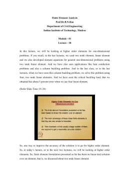 Finite Element Analysis Prof.Dr.BNRao Department of Civil