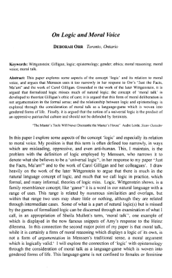 On Logic and Moral Voice - Collected Essays on Learning and