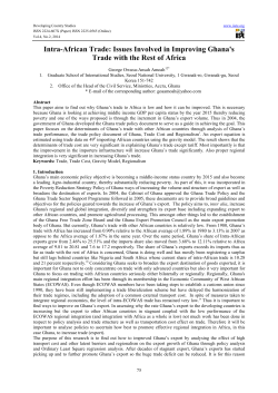 Intra-African Trade: Issues Involved in Improving Ghana`s Trade with