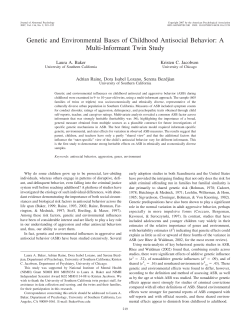 Genetic and Environmental Bases of Childhood Antisocial