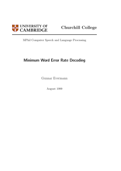 Churchill College Minimum Word Error Rate Decoding