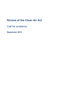Review of the Clean Air Act Call for evidence