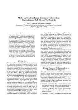 Modes for Creative Human-Computer Collaboration: Alternating and
