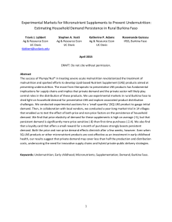 Experimental Markets for Micronutrient Supplements to