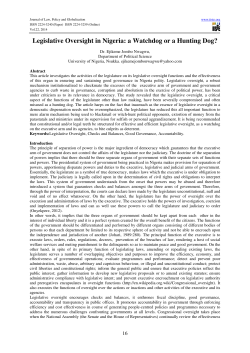 Legislative Oversight in Nigeria