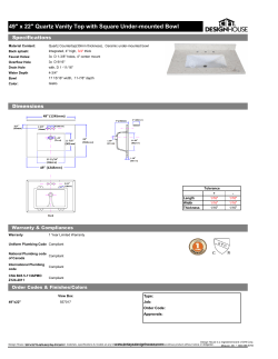 49" x 22" Quartz Vanity Top with Square Under