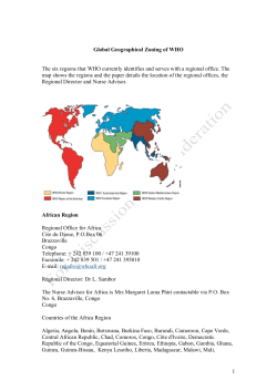 1 Global Geographical Zoning of WHO The six regions that WHO