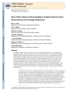 Does Father Absence Place Daughters at Special Risk for Early