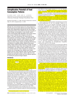 Eutrophication Potential of Food Consumption Patterns