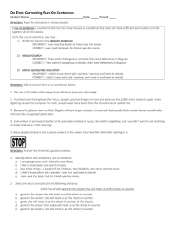 Do First: Correcting Run-On Sentences