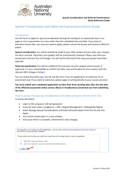 Special Consideration and Deferred Examinations eForm Guide