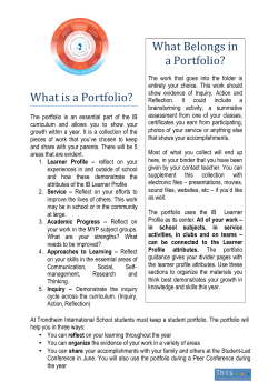 MYP Portfolio 2015.16 - Trondheim International School