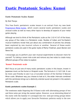 Exotic Pentatonic Scales: Kumoi
