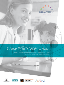 Science Differentiation in Action - Special Education Support Service