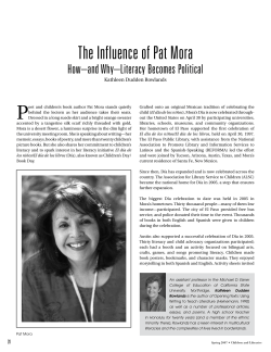 The Influence of Pat Mora: How - and Why