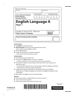 English Language A - Edexcel