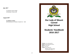 Our Lady of Mount Carmel High School Students` Handbook 2016