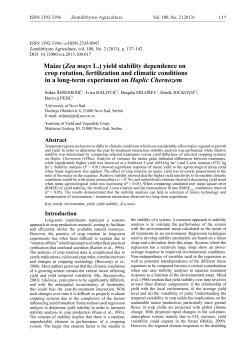 Maize (Zea mays L.) yield stability dependence on crop rotation