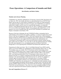 Peace Operations: A Comparison of Somalia and Haiti