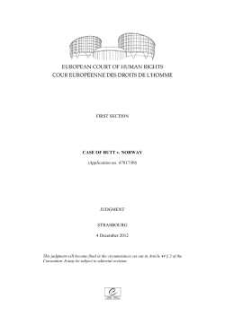 FIRST SECTION CASE OF BUTT v. NORWAY