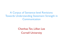A Corpus of Sentence-level Revisions: Towards Understanding