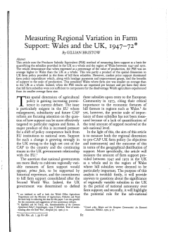 Measuring Regional Variation in Farm Support: Wales and the UK