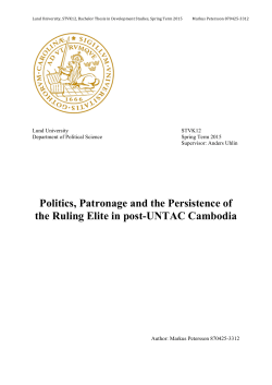 Politics, Patronage and the Persistence of the Ruling Elite in post