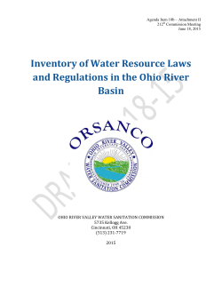 Inventory of Water Resource Laws and Regulations in the Ohio