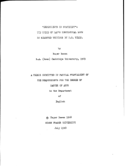 the theme of man`s instinctual life in selected writings of HG Wells