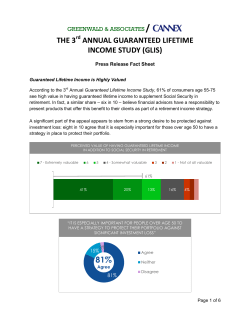 3rd Annual Guaranteed Lifetime Income Study