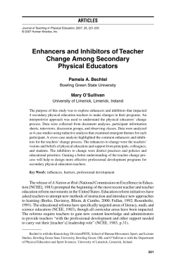 Enhancers and Inhibitors of Teacher Change